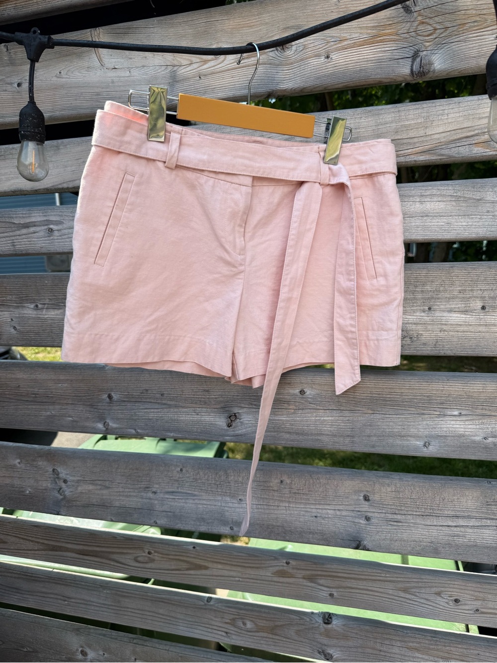Anne Taylor LOFT Womens Pink Tie-Waist Shorts